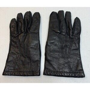 Vintage Gloves Sears Mens L 10-10.5 Black Leather Lined